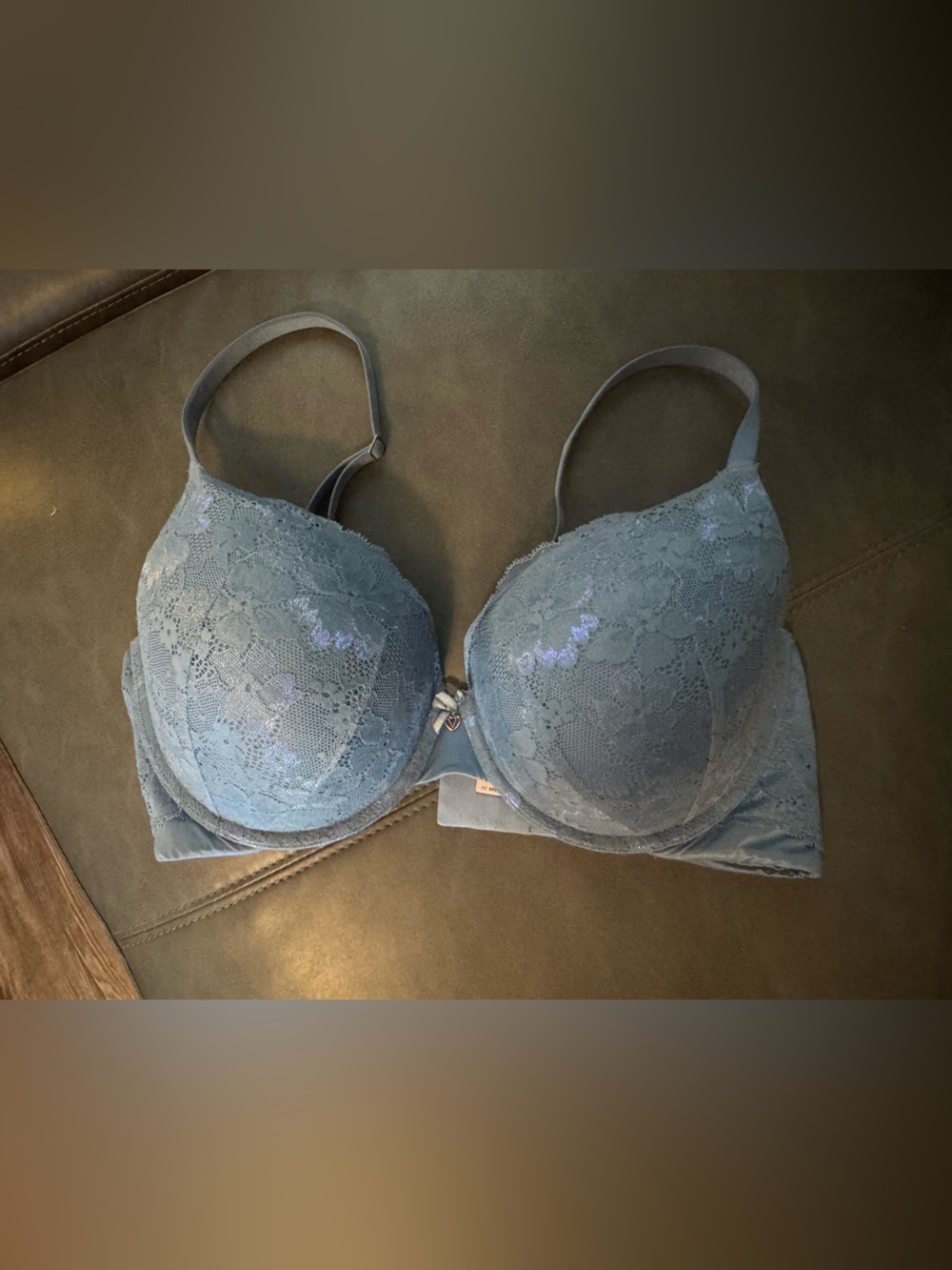 Victoria's Secret Lace Push-Up Bra — Dusty Blue